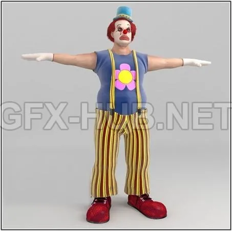 PBR Game 3D Model – Bobby The Clown