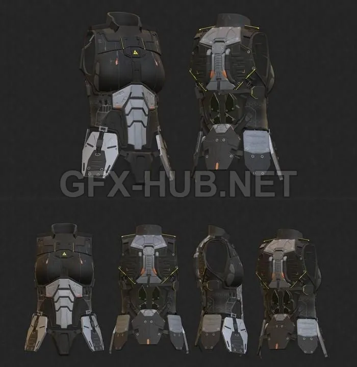 PBR Game 3D Model – Body armour