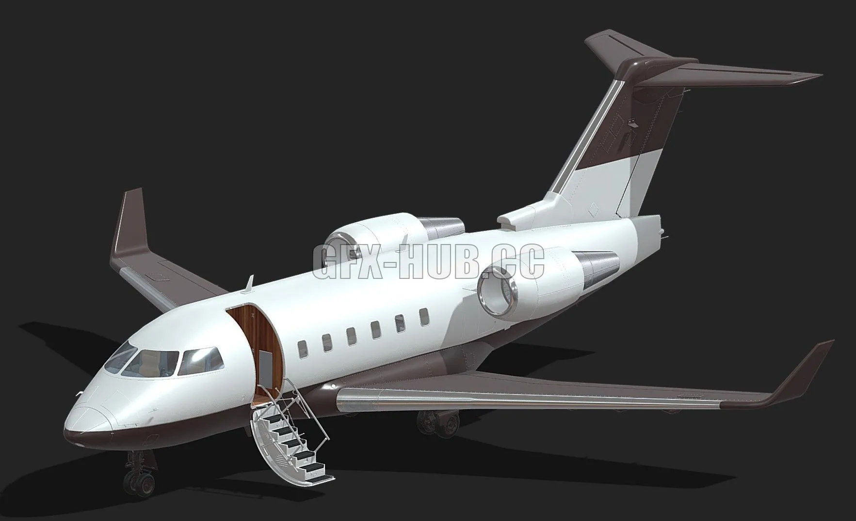 PBR Game 3D Model – Bombardier Challenger 600