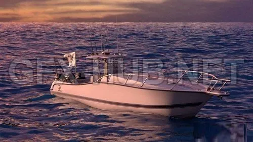 PBR Game 3D Model – Boston Whaler Center Console Sport Fishing Boat