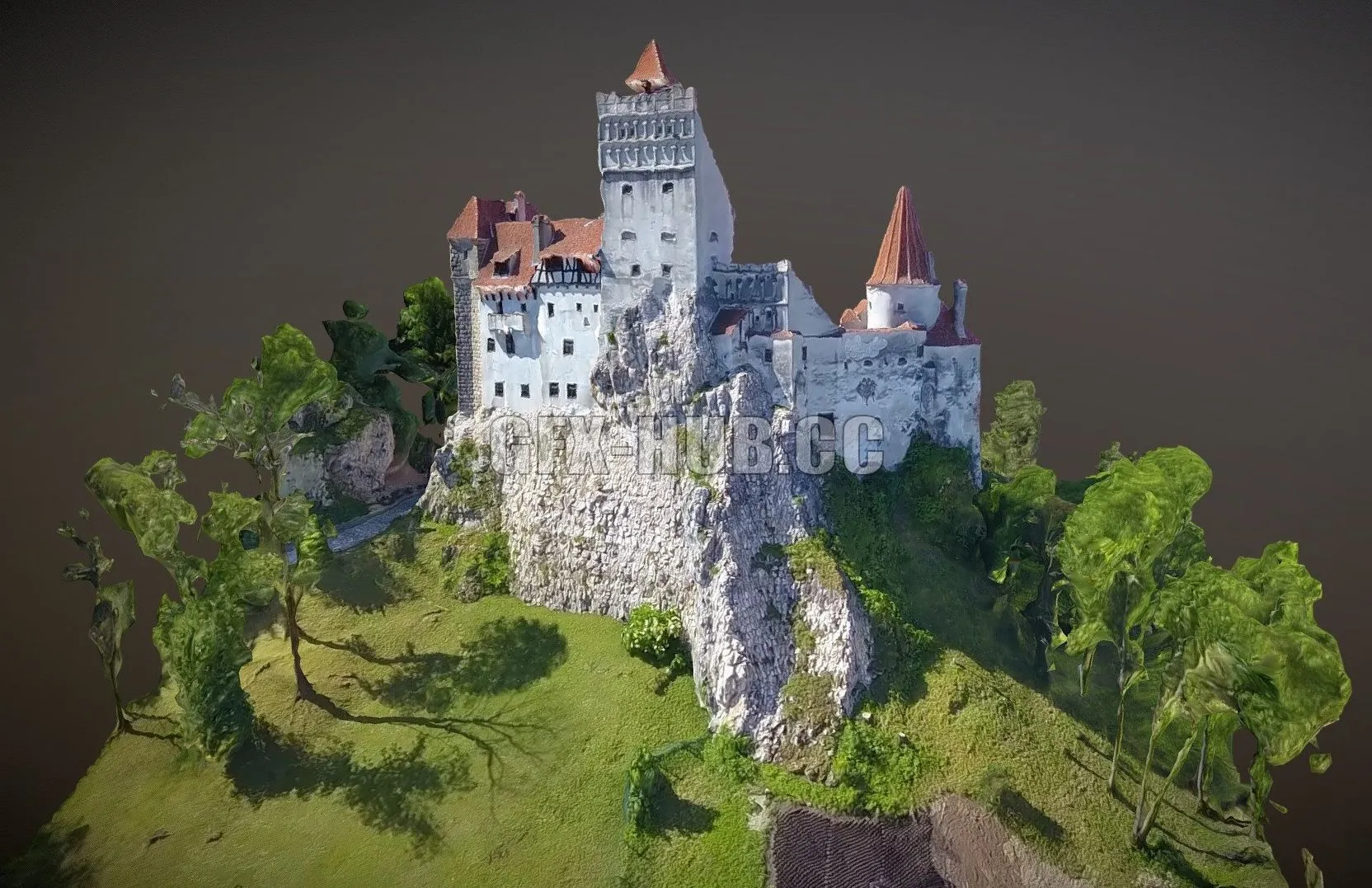 PBR Game 3D Model – Bran castle Dracula castle