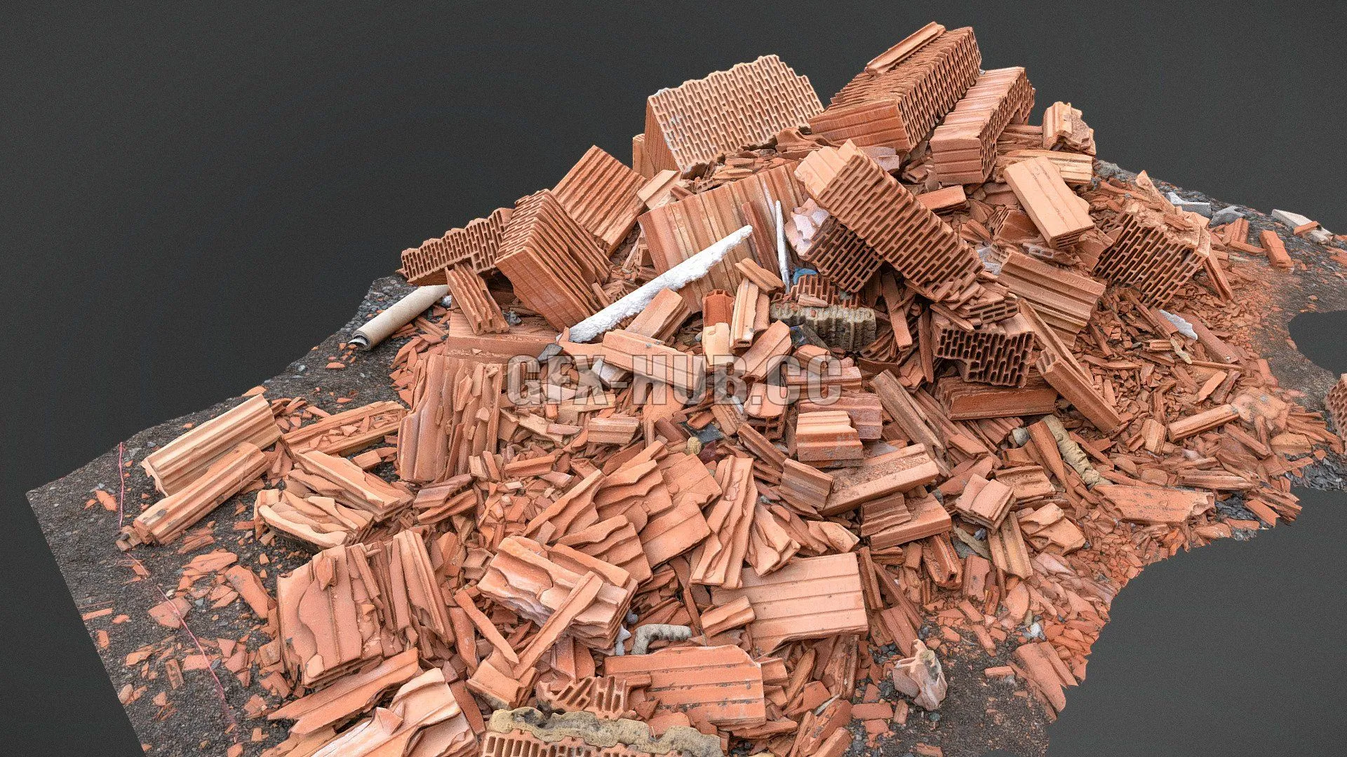 PBR Game 3D Model – Broken thermo bricks