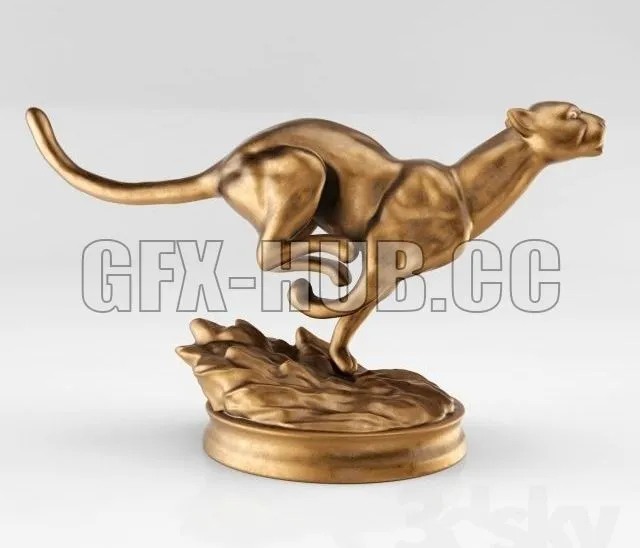 PBR Game 3D Model – Bronze cheetah