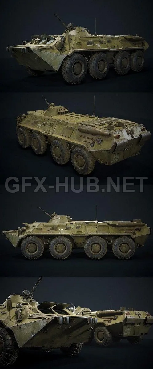 PBR Game 3D Model – BTR – 80