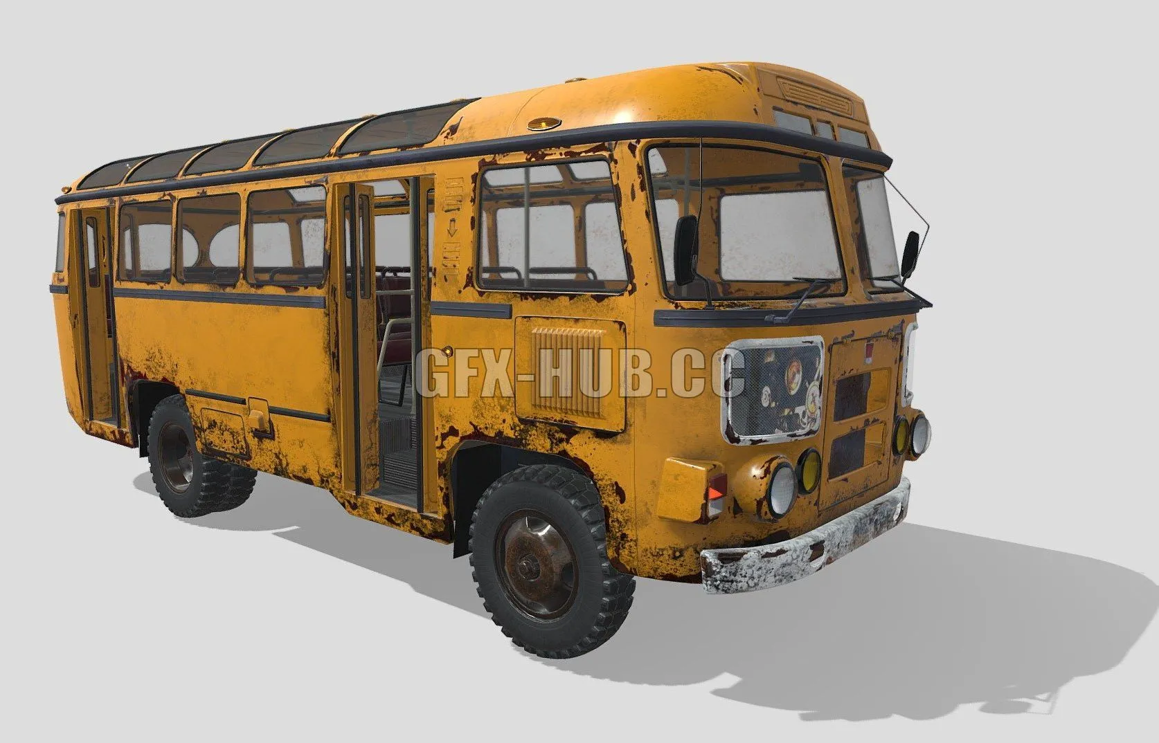 PBR Game 3D Model – Bus PAZ-672