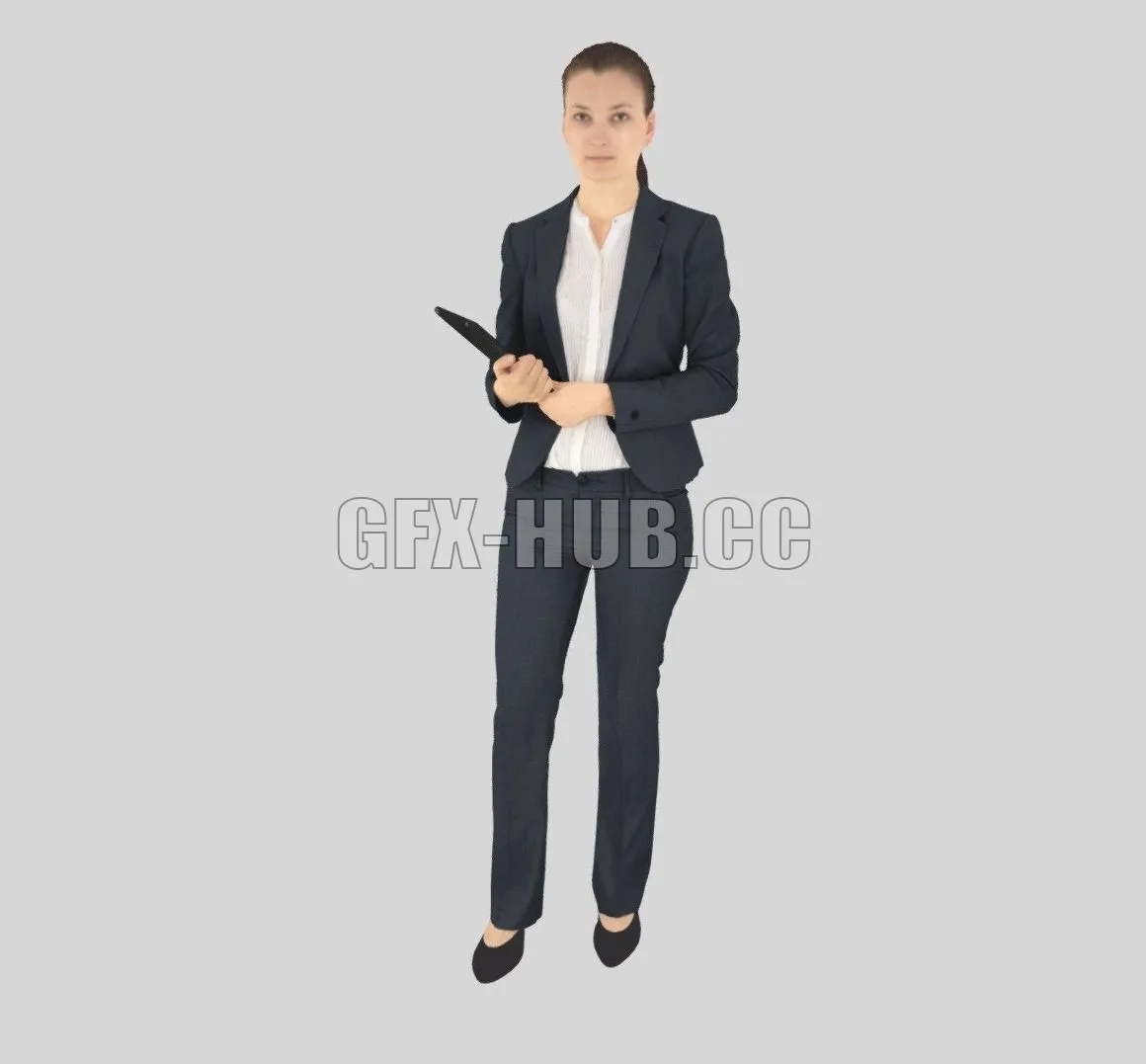 PBR Game 3D Model – Business Woman Standing