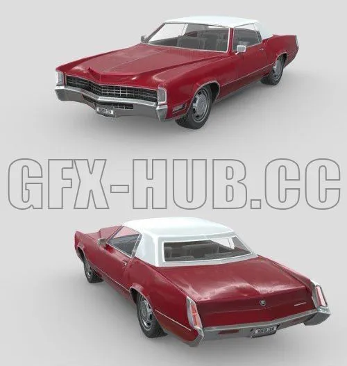 PBR Game 3D Model – Cadillac Eldorado Fleetwood 1967