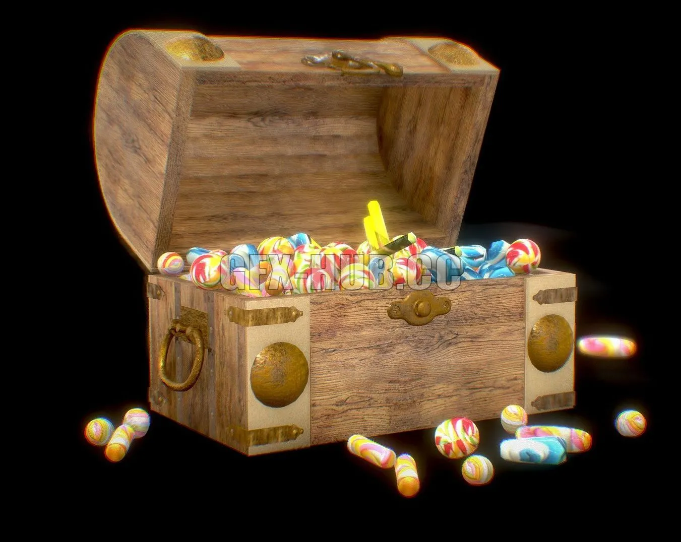 PBR Game 3D Model – Candy chest small