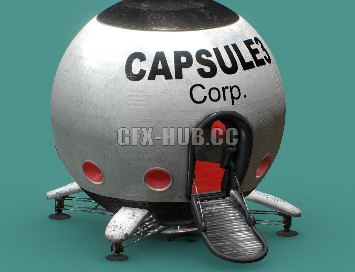 PBR Game 3D Model – Capsule Corporation Spaceship