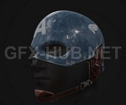 PBR Game 3D Model – Captain America Helmet
