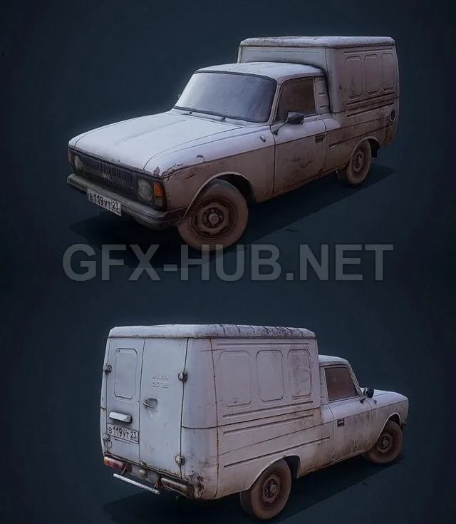 PBR Game 3D Model – Car IZH-2715