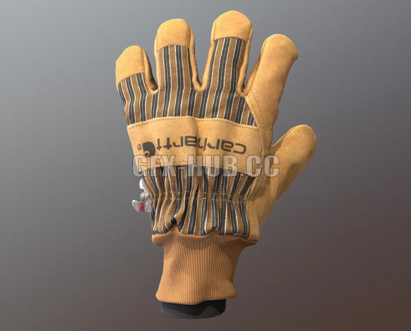 PBR Game 3D Model – Carhartt Mens Suede Work Glove with Knit Cuff