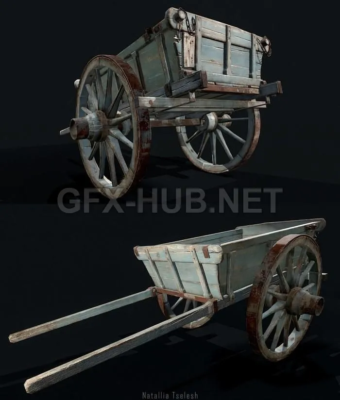 PBR Game 3D Model – Cart