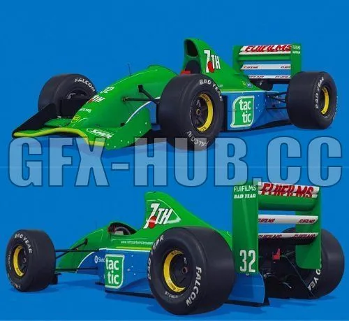 PBR Game 3D Model – Cartoon Formula 1991