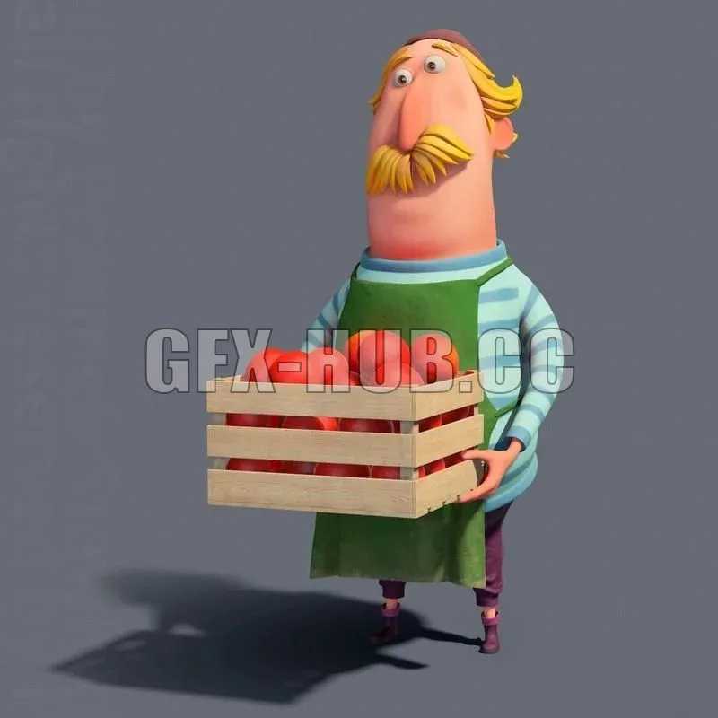 PBR Game 3D Model – Cartoon Man