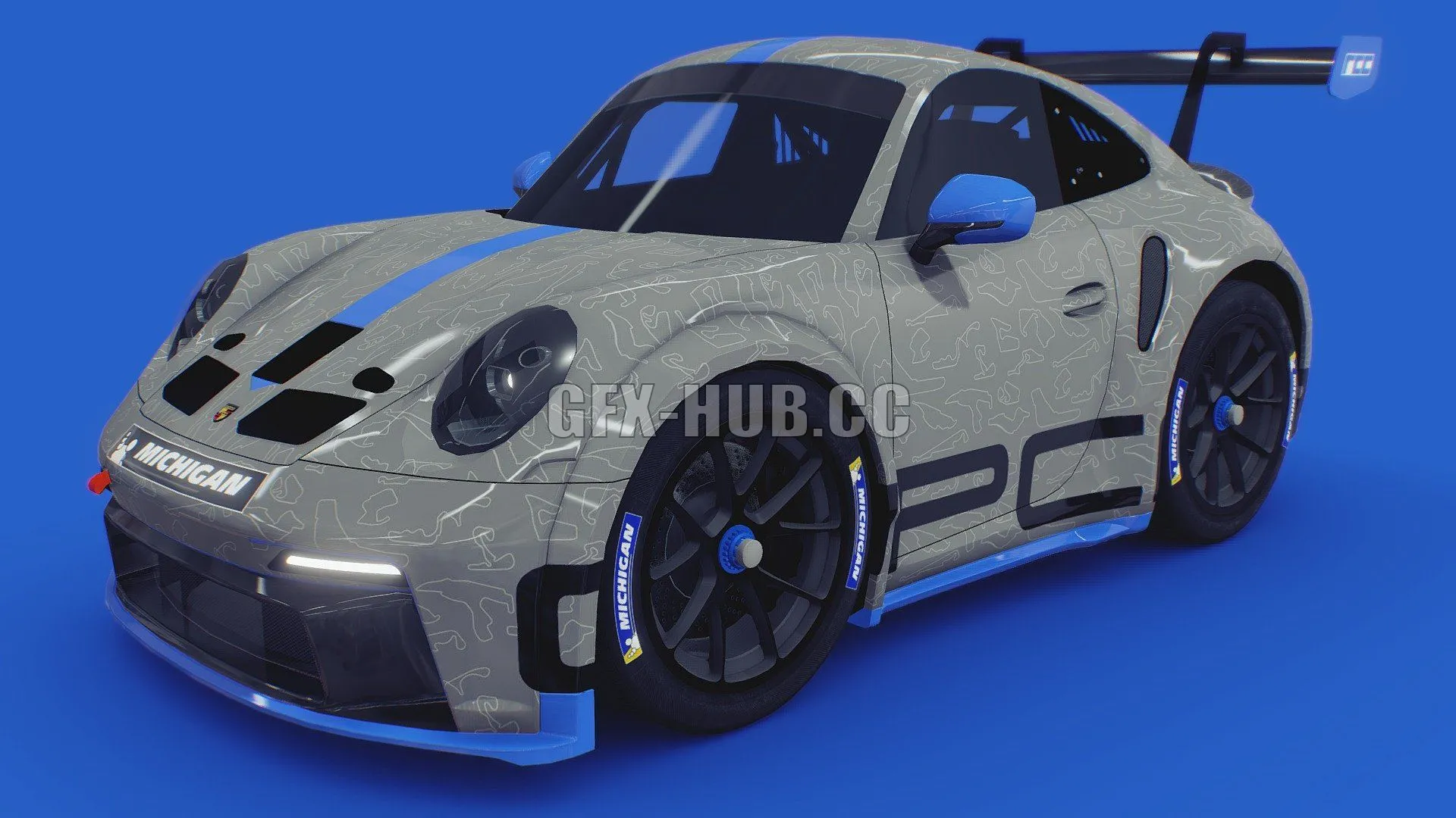 PBR Game 3D Model – Cartoon Porsche 911