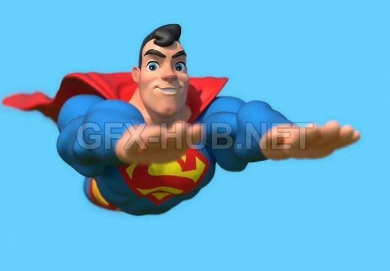 PBR Game 3D Model – Cartoon Superman PBR