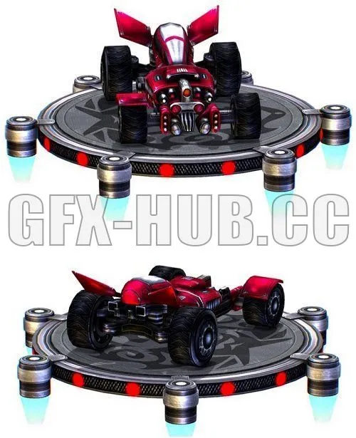 PBR Game 3D Model – Cartoon Toy AR Racing Car