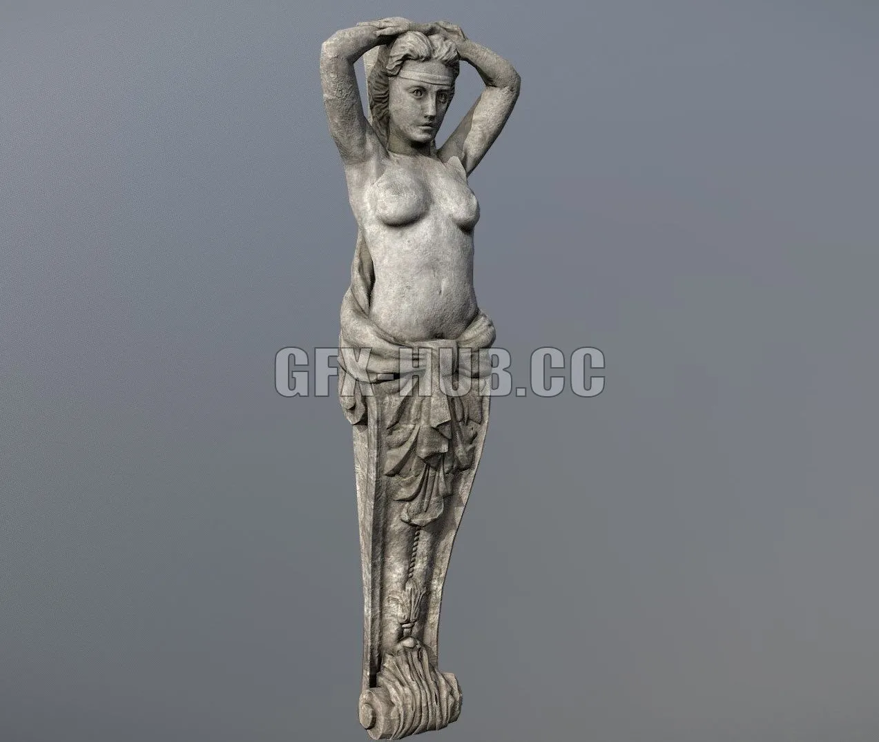 PBR Game 3D Model – Caryatid (woman)
