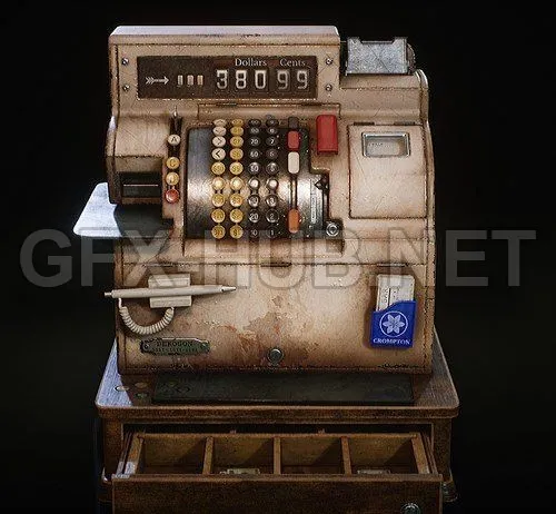 PBR Game 3D Model – Cash Register