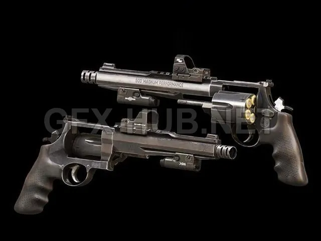 PBR Game 3D Model – 500 Magnum Custom Revolver