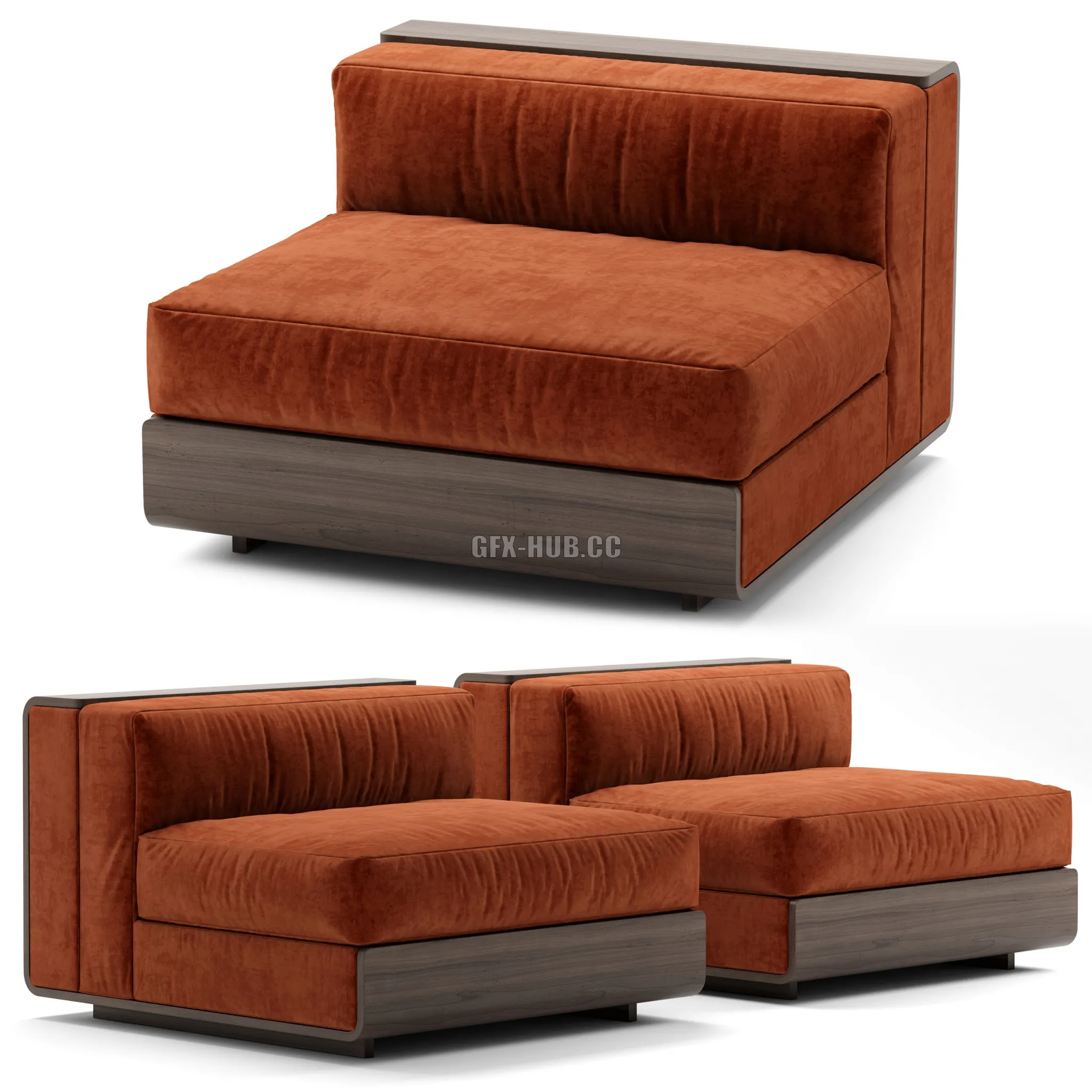 FURNITURE 3D MODELS – ACERBIS LIFE Sectional Velvet Sofa
