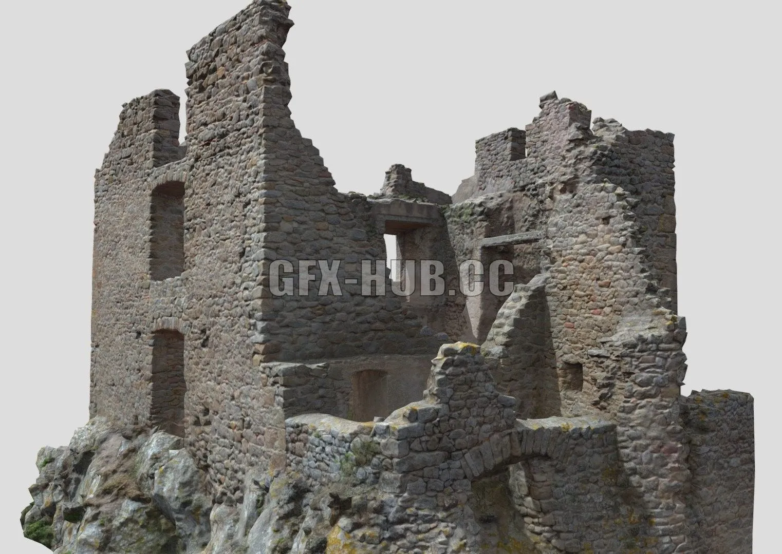 PBR Game 3D Model – Castle Ruins