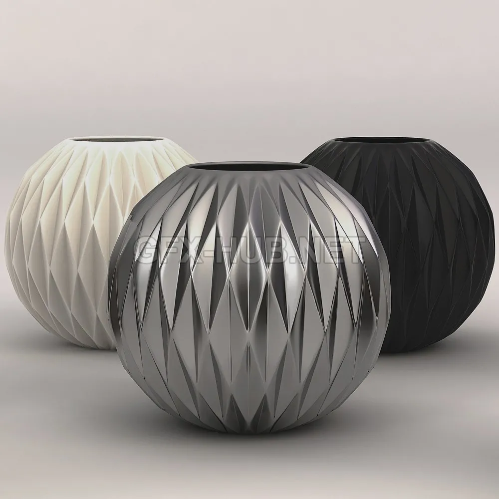 FURNITURE 3D MODELS – Amazing West German Modernist Matte Porcelain Honeycomb Vase by Thomas