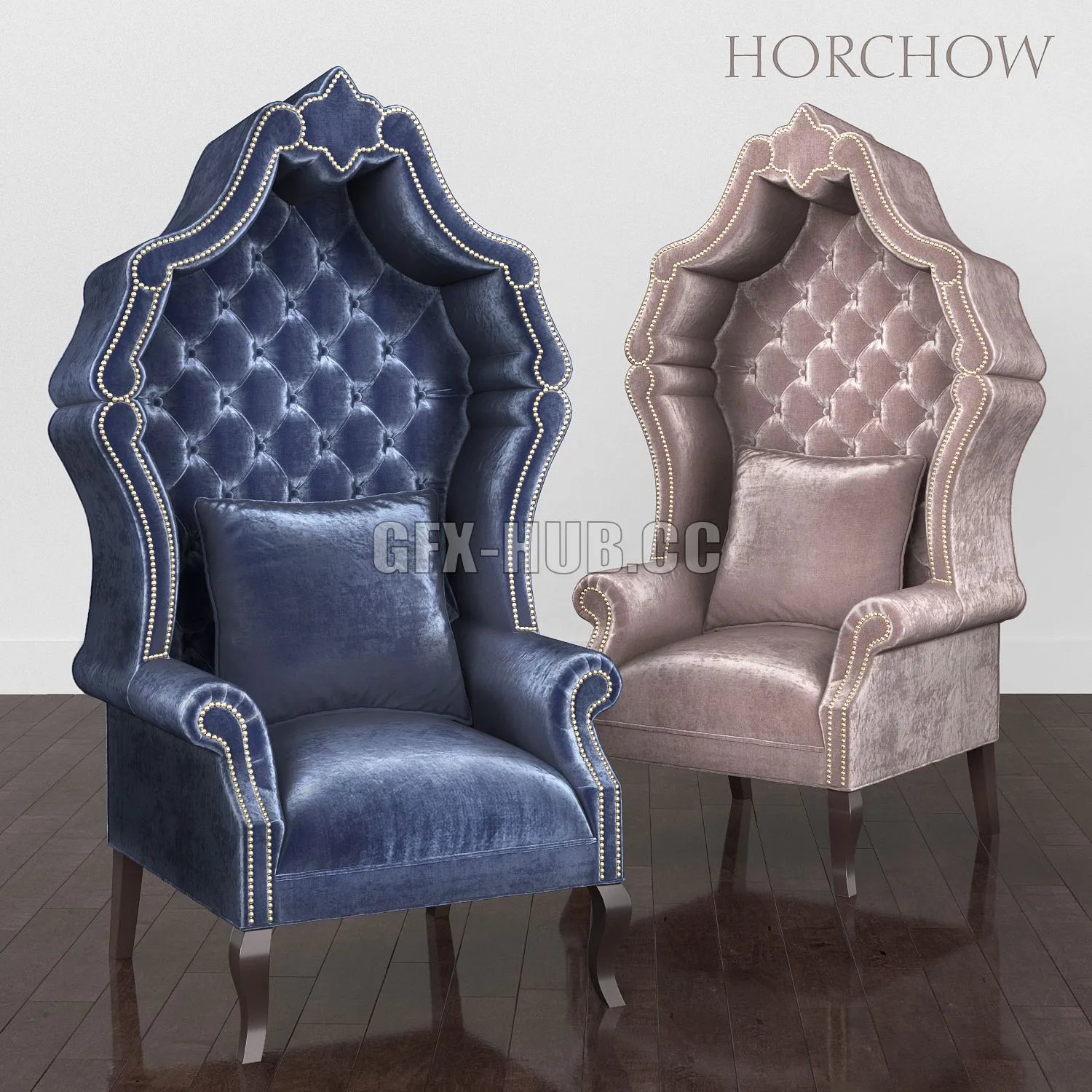 FURNITURE 3D MODELS – Antoinette Midnight Chair Horchow