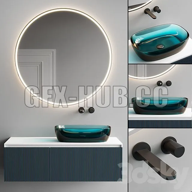 FURNITURE 3D MODELS – Antonio Lupi Design Binario 03 Vanity Unit Set 5