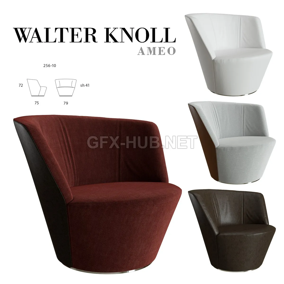 FURNITURE 3D MODELS – Armchair Walter Knoll Ameo