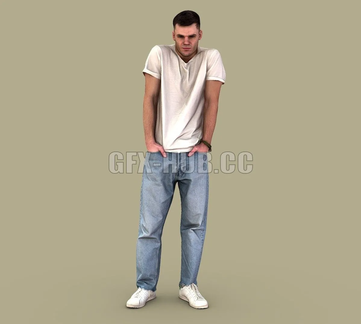 PBR Game 3D Model – Casual guy standing