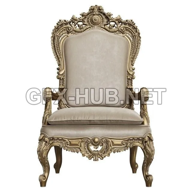 FURNITURE 3D MODELS – Asnaghi Interiors Throne Armchair art.19246
