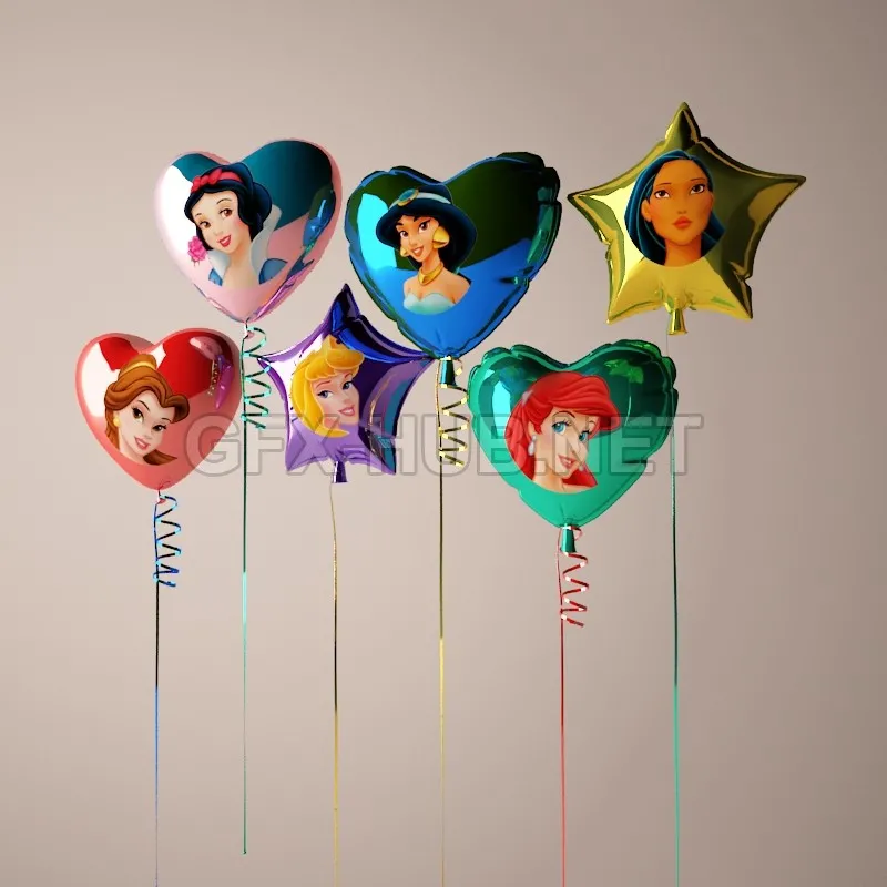 FURNITURE 3D MODELS – Balloons with princesses