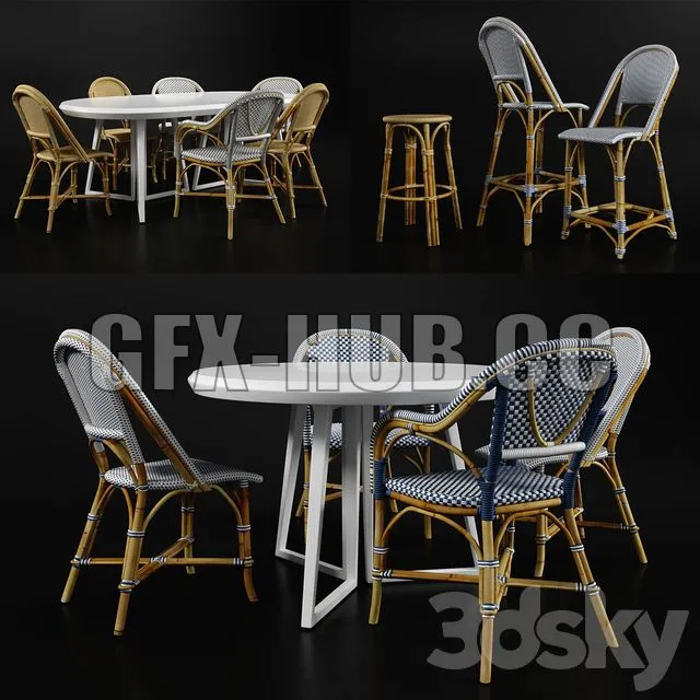 FURNITURE 3D MODELS – Bar Counter Dinning Chair and Tables