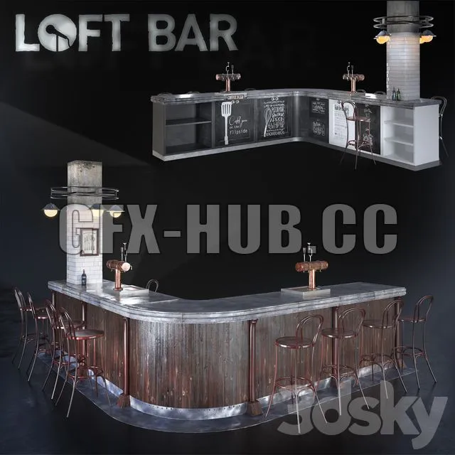 FURNITURE 3D MODELS – Bar Reception Bar Counter
