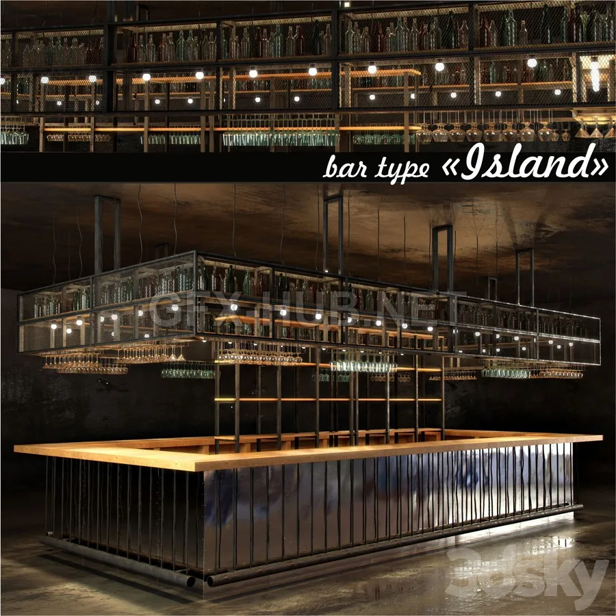 FURNITURE 3D MODELS – Bar The Island – Bar type Island