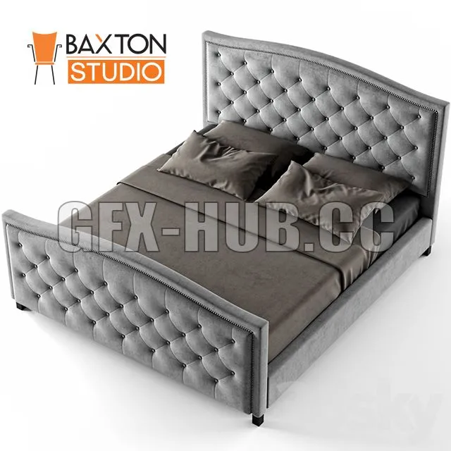 FURNITURE 3D MODELS – Baxton Studio Fawner Queen Upholstered Arched Platform Bed, Gray