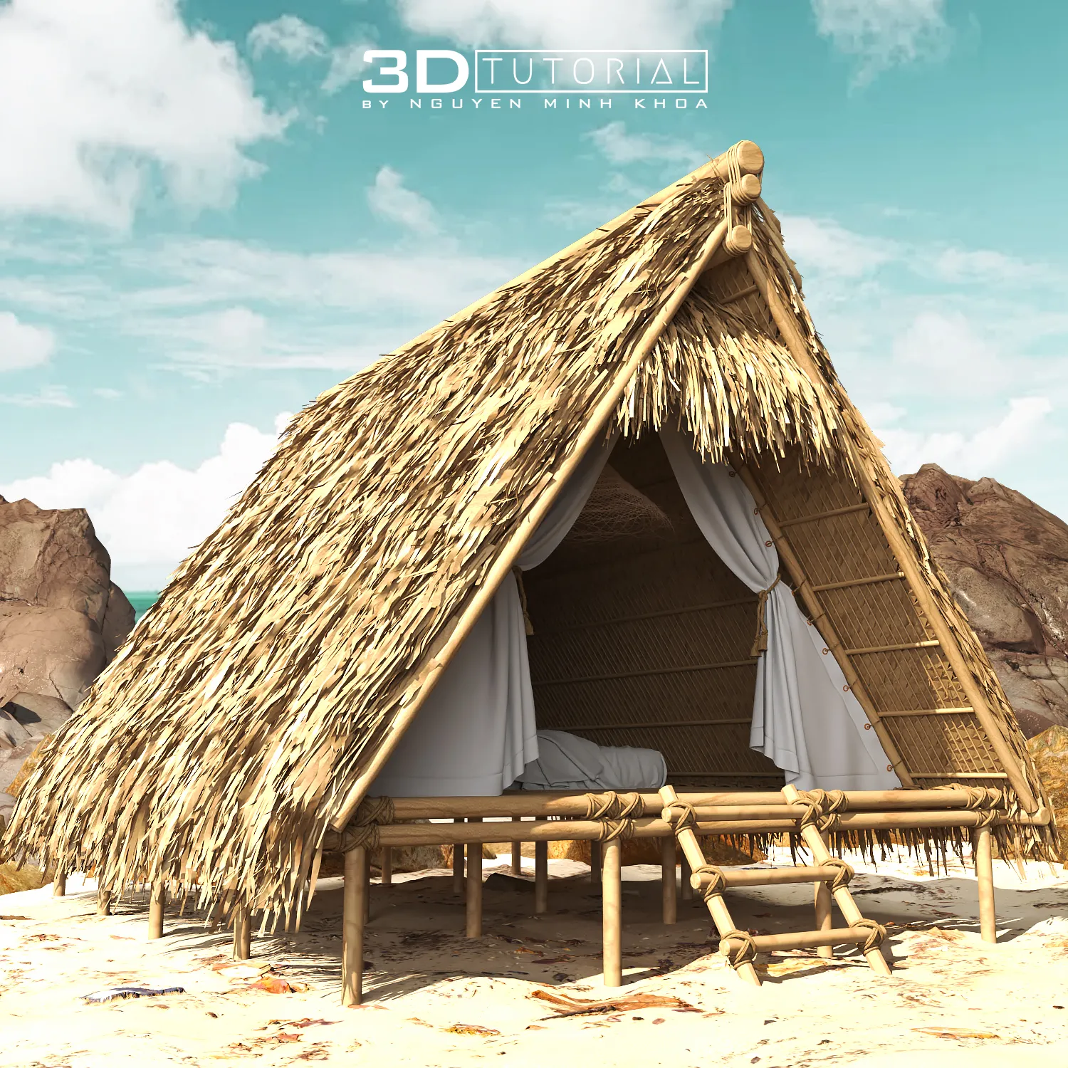 FURNITURE 3D MODELS – Beach cottages 3d Tutorial by NguyenMinhKhoa