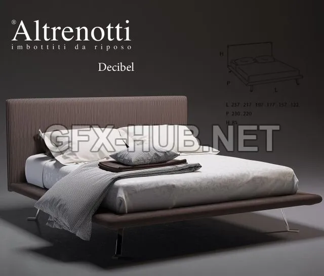 FURNITURE 3D MODELS – Bed Altrenotti Decibel