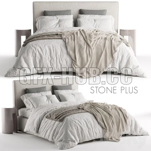 FURNITURE 3D MODELS – Bed Meridiani Stone Plus