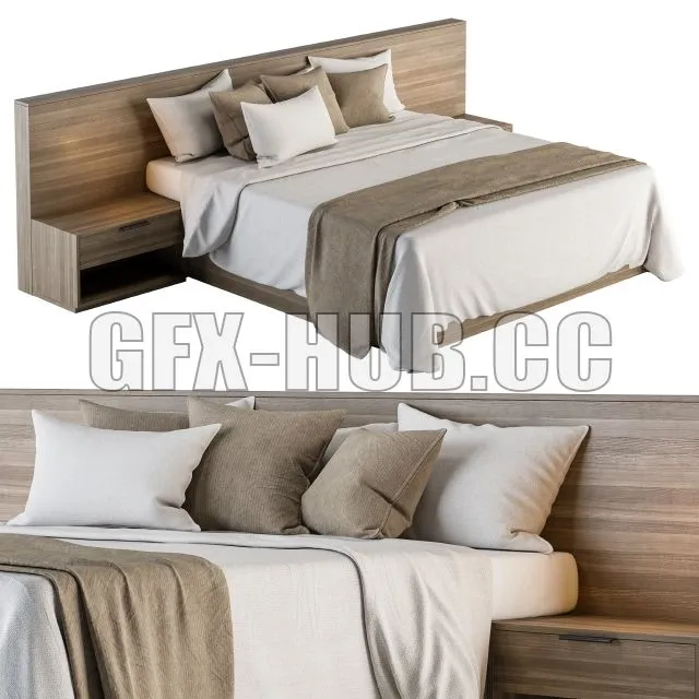 FURNITURE 3D MODELS – Bed Set 11 White and Brown