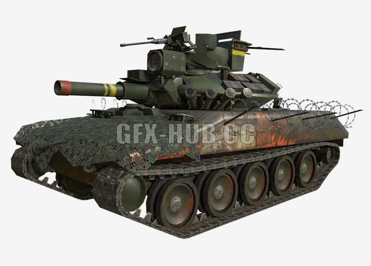 PBR Game 3D Model – Cavalera Light Tank M551
