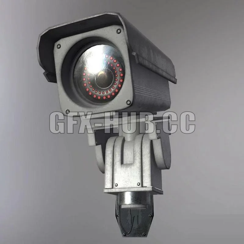 PBR Game 3D Model – CCTV Exterior Surveillance Camera