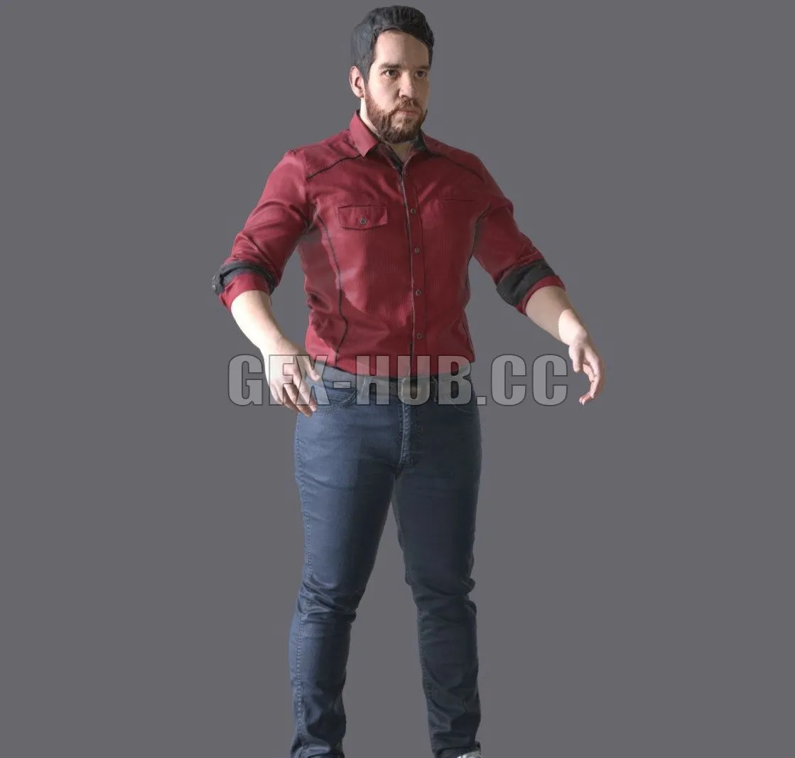 PBR Game 3D Model – CDSP A Pose Reference Male Scan