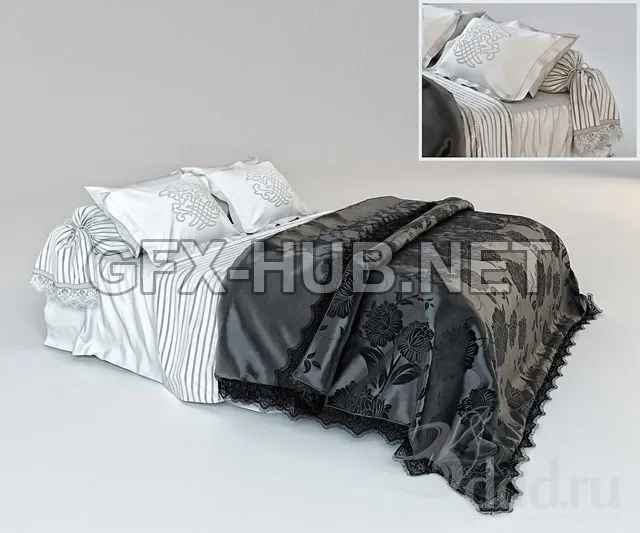 FURNITURE 3D MODELS – Black bedspread