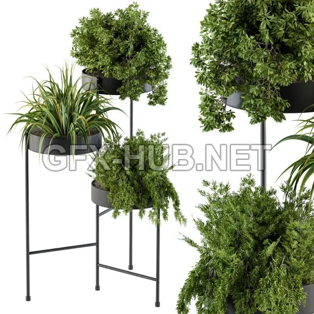 FURNITURE 3D MODELS – Black round plant box