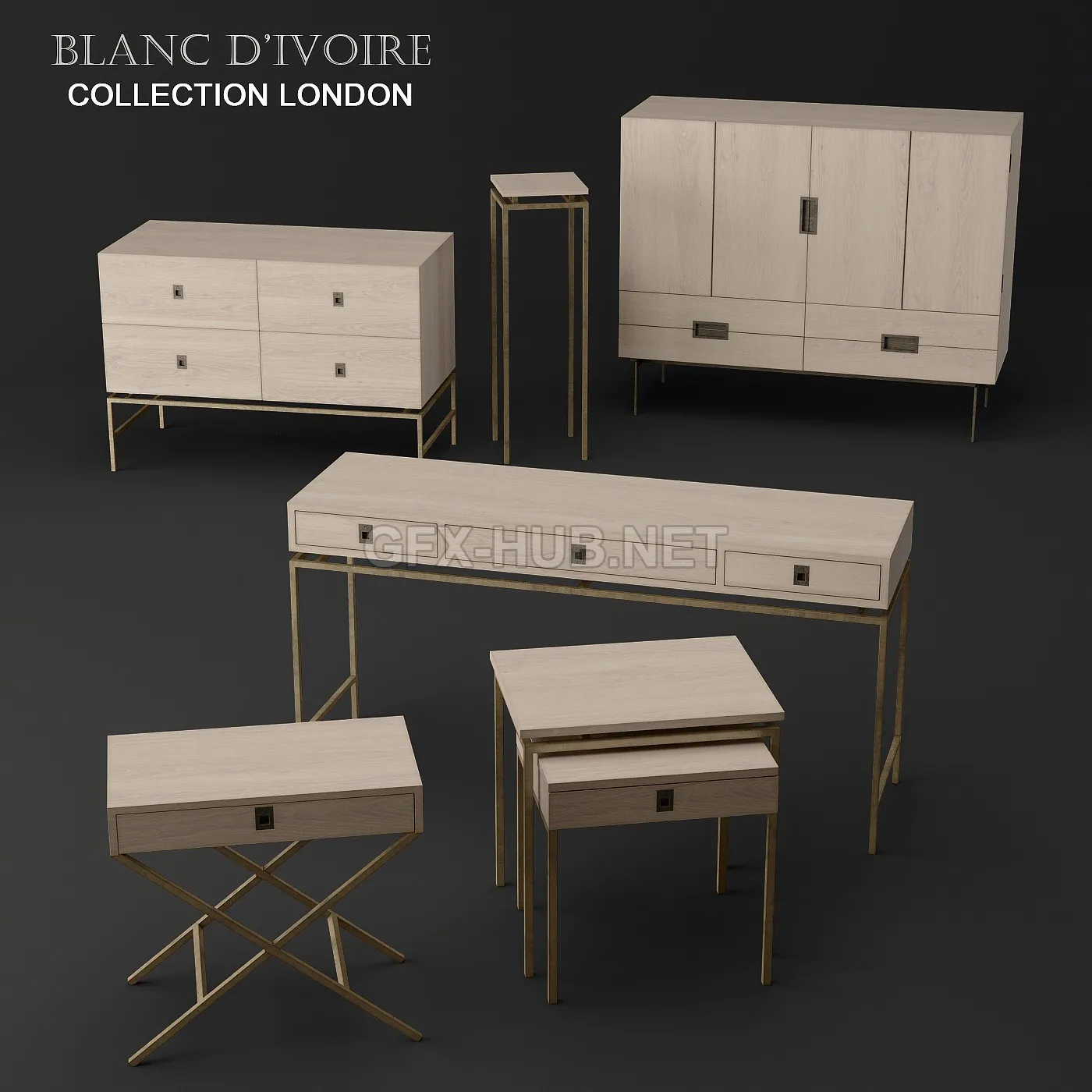 FURNITURE 3D MODELS – blancdivoire – LONDON collection