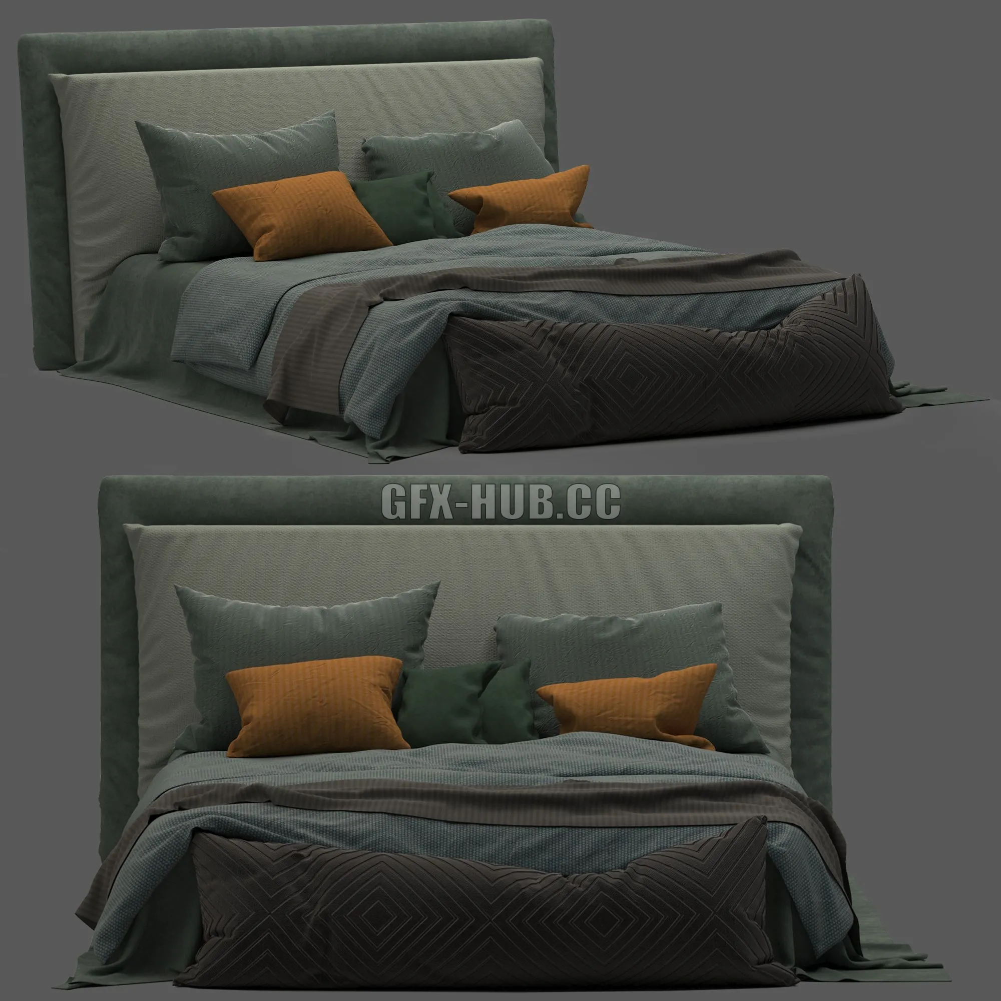 FURNITURE 3D MODELS – Boho Style Bed