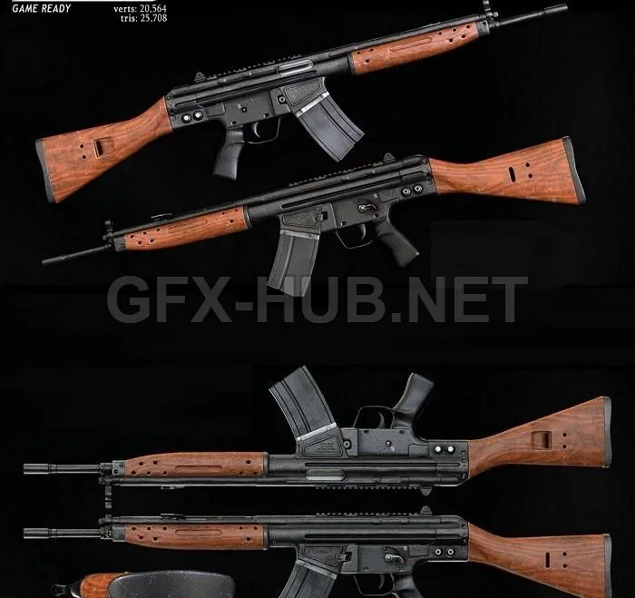 PBR Game 3D Model – Century arms Cetme 308